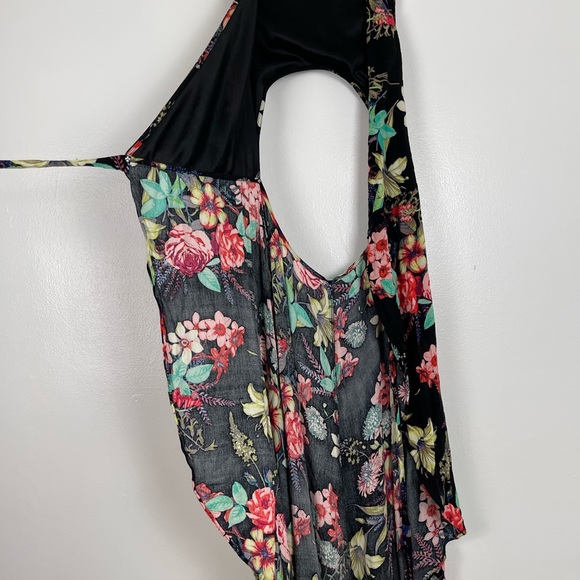 Lulu’s Floral True Wrap Hi-Low 100% Rayon Back Cut Out Maxi Dress Size Small - Picture 8 of 14